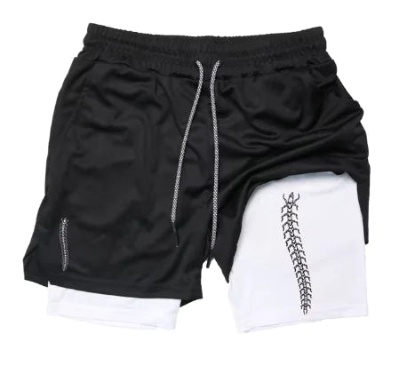 Print 2 in 1 Running Shorts for Men Gym